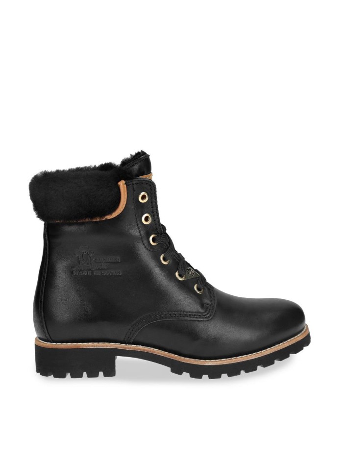 BOTAS DE PIEL CON FORRO INTERIOR DE PELO PANAMA JACK IGLOO TRAV B2 NEGRO