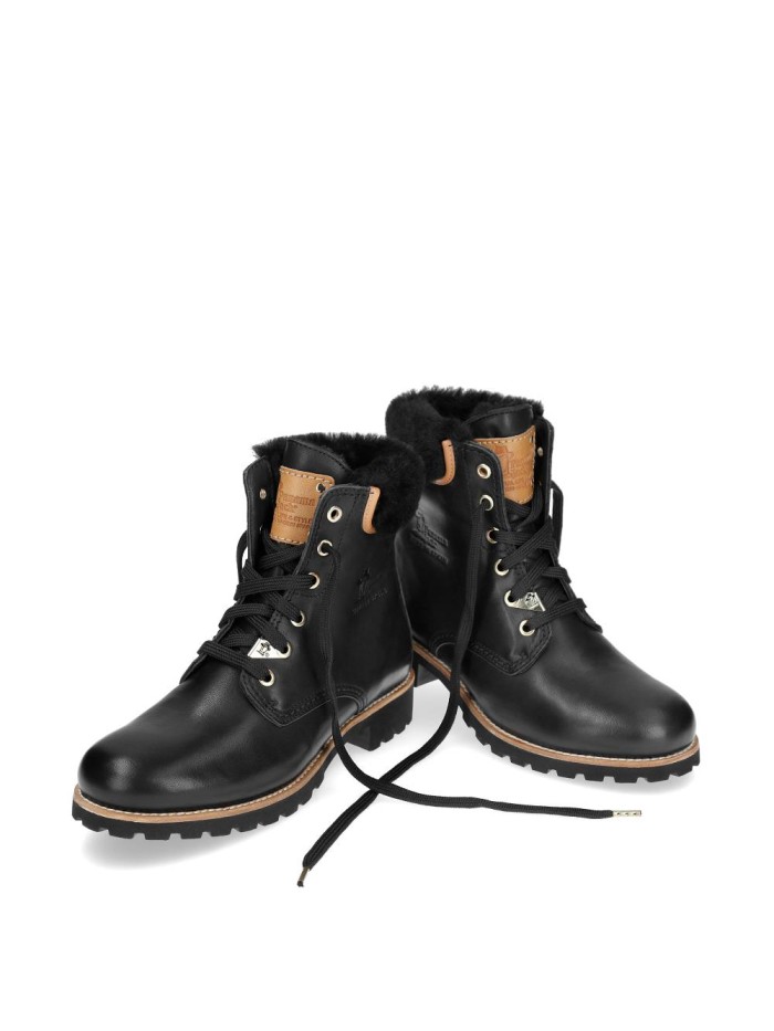 BOTAS DE PIEL CON FORRO INTERIOR DE PELO PANAMA JACK IGLOO TRAV B2 NEGRO