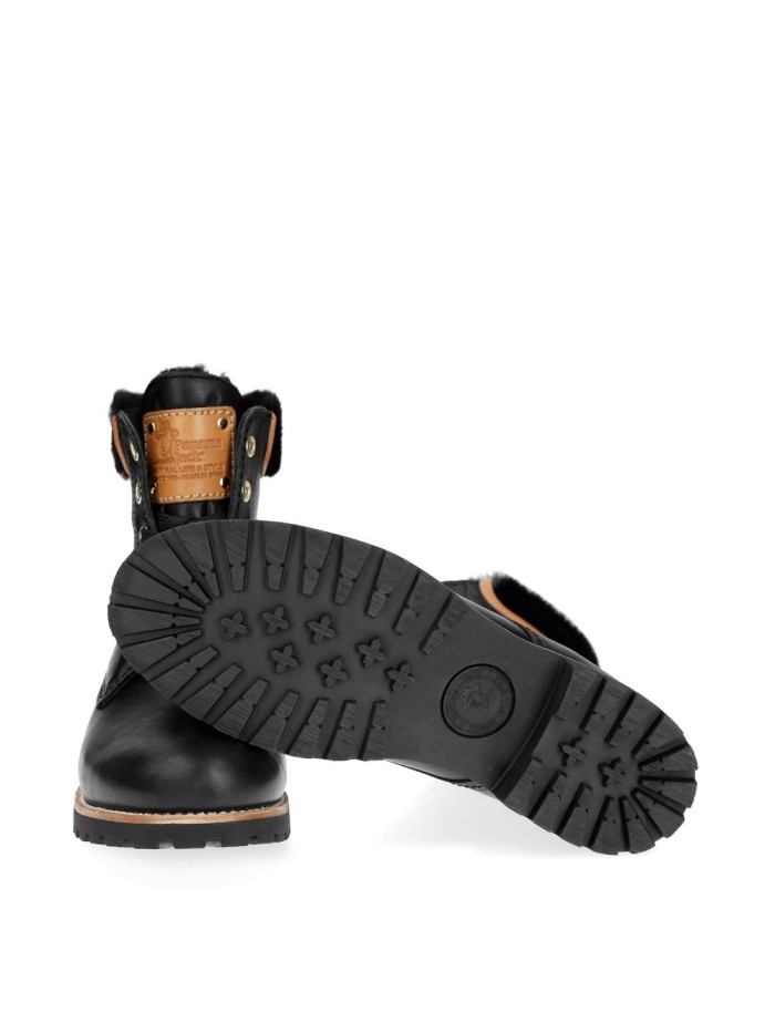 BOTAS DE PIEL CON FORRO INTERIOR DE PELO PANAMA JACK IGLOO TRAV B2 NEGRO