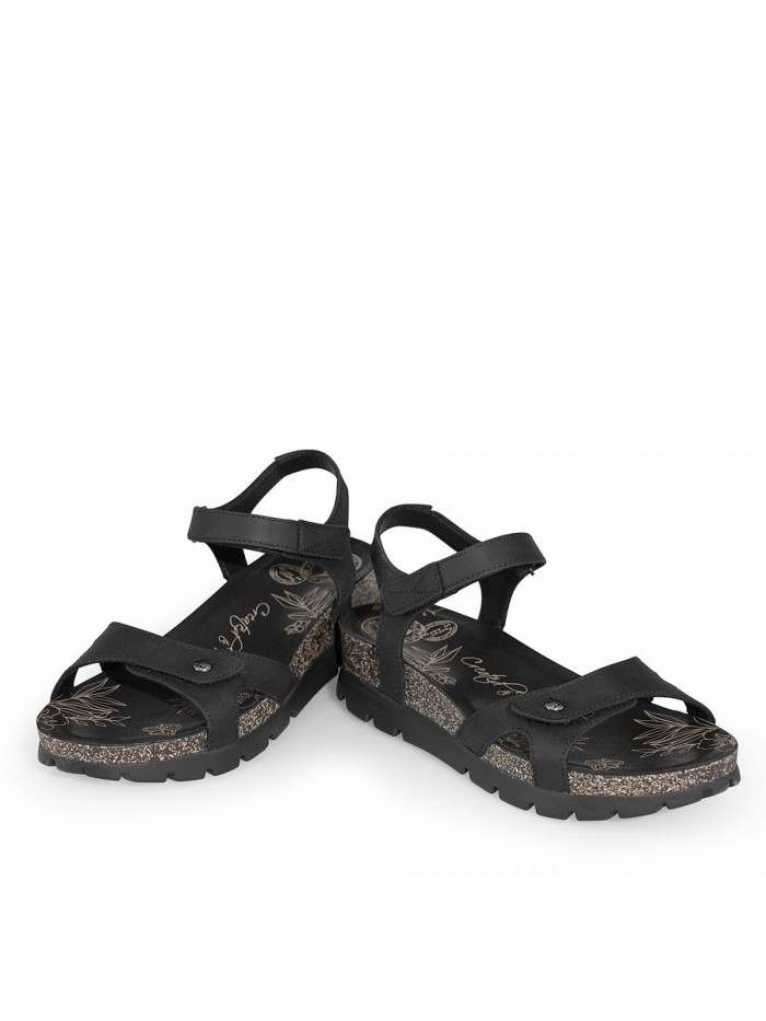 SANDALIAS DE PIEL PANAMA JACK SULIA BASICS B2 NEGRO