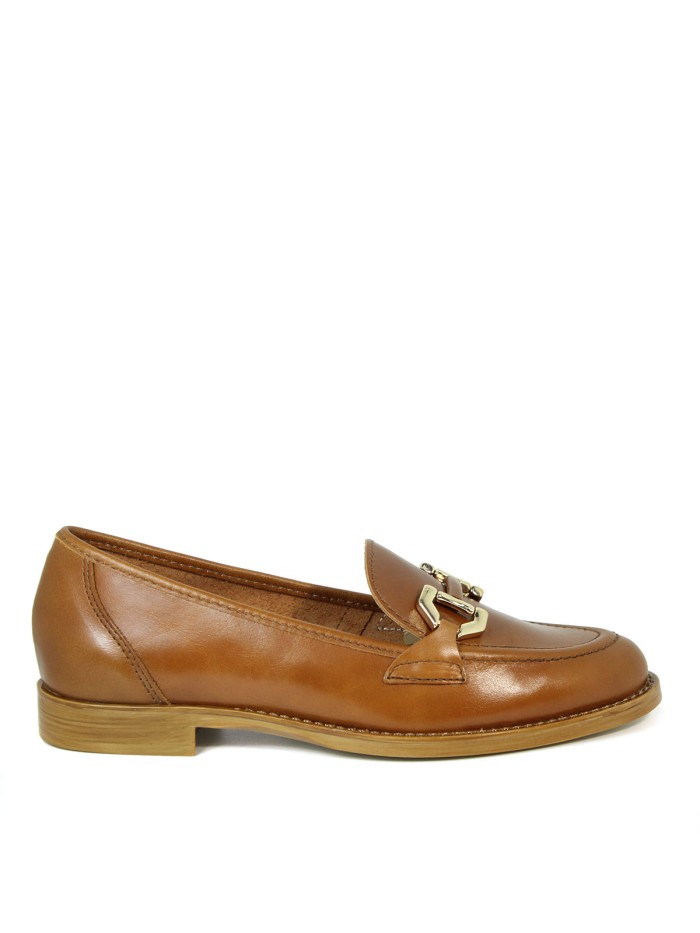 MOCASINES DE PIEL PARA MUJER APLAUSO 1203 CAMEL