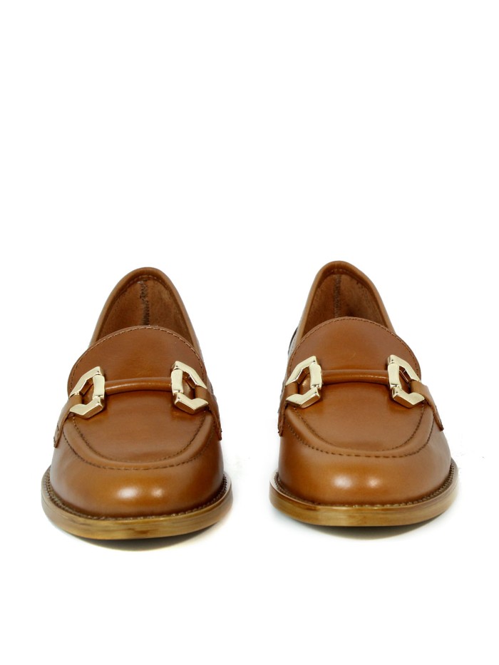 MOCASINES DE PIEL PARA MUJER APLAUSO 1203 CAMEL