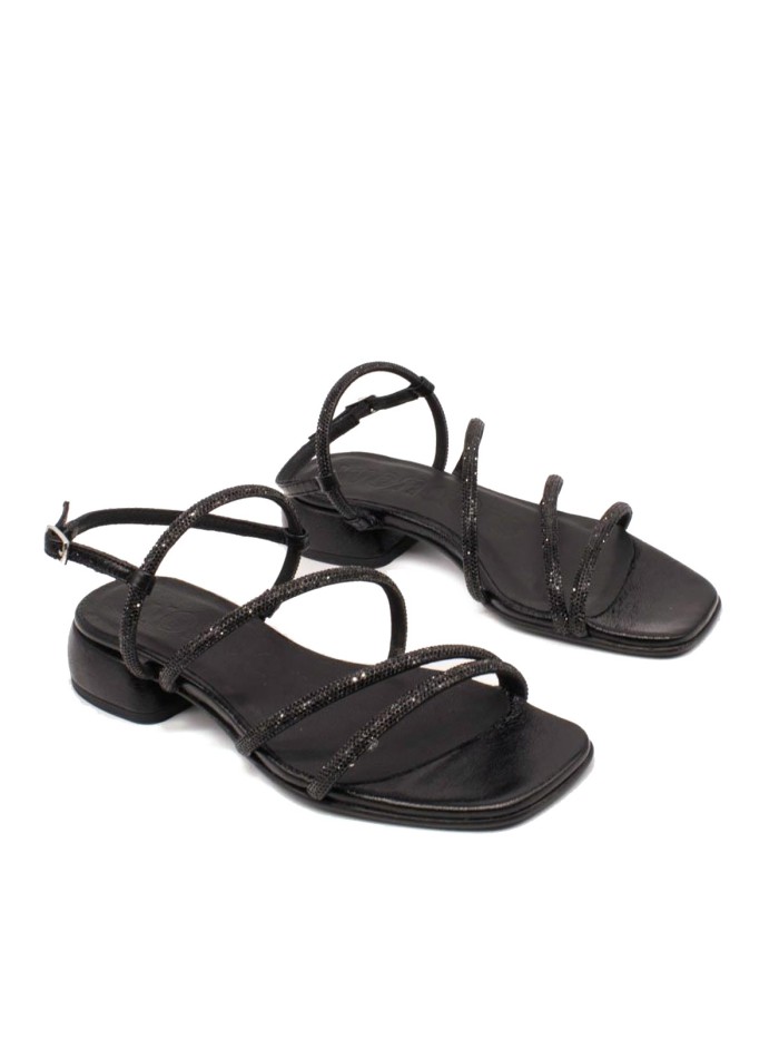 SANDALIAS BRILLANTES WONDERS ZAIDA BT8901 NEGRO